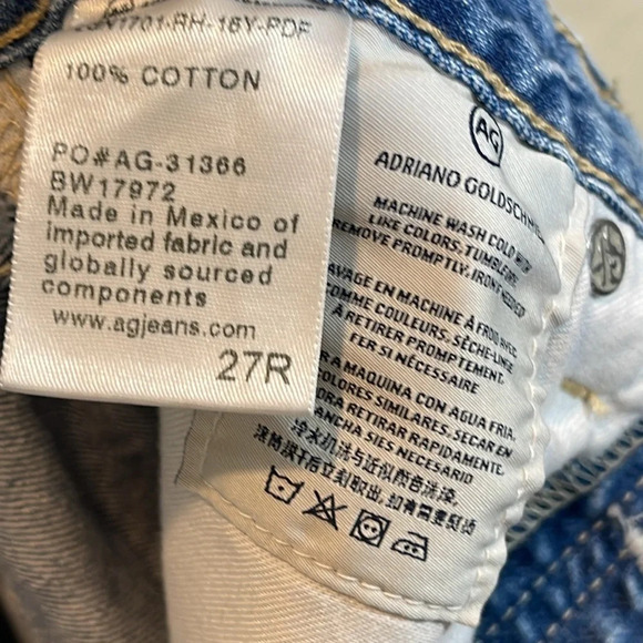 Ag The Sloan Vintage Straight Leg Jeans Light Blue Jeans size 27 - Picture 4 of 5